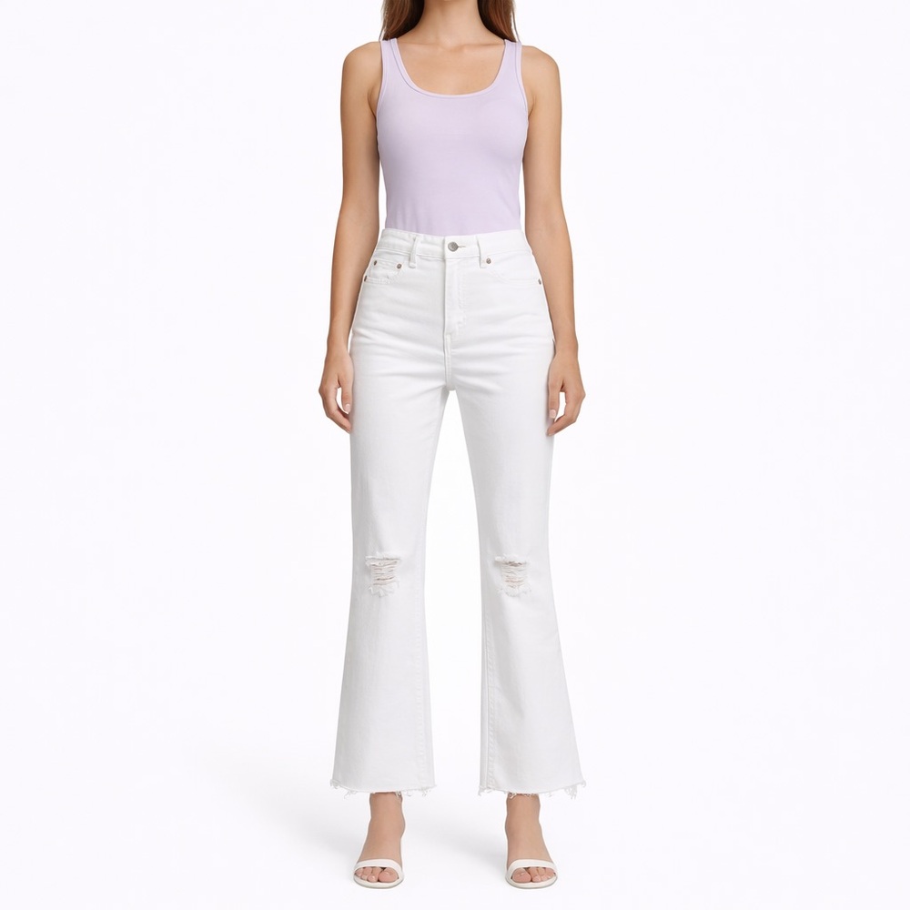 rag & bone Nina High Rise Ankle Flare Jeans Size 26 Summer White